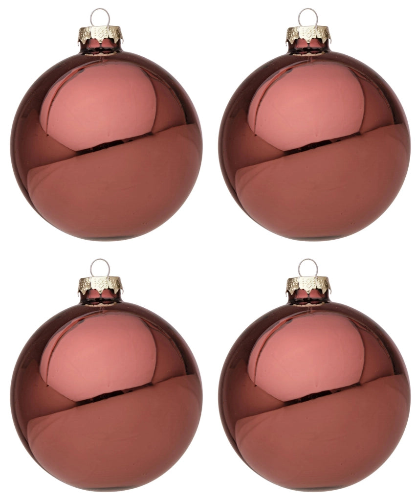 Palline di Natale in Vetro Bossa Nova Rosso Lucido Addobbi Decorazioni Albero Diametro: 100 mm