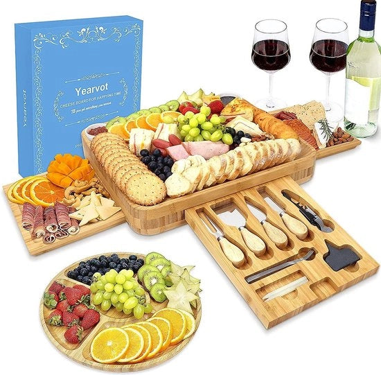 Piatto da Servire con Piatto di Formaggio per Regali con Vino di Natale Incluso Gratuitamente
