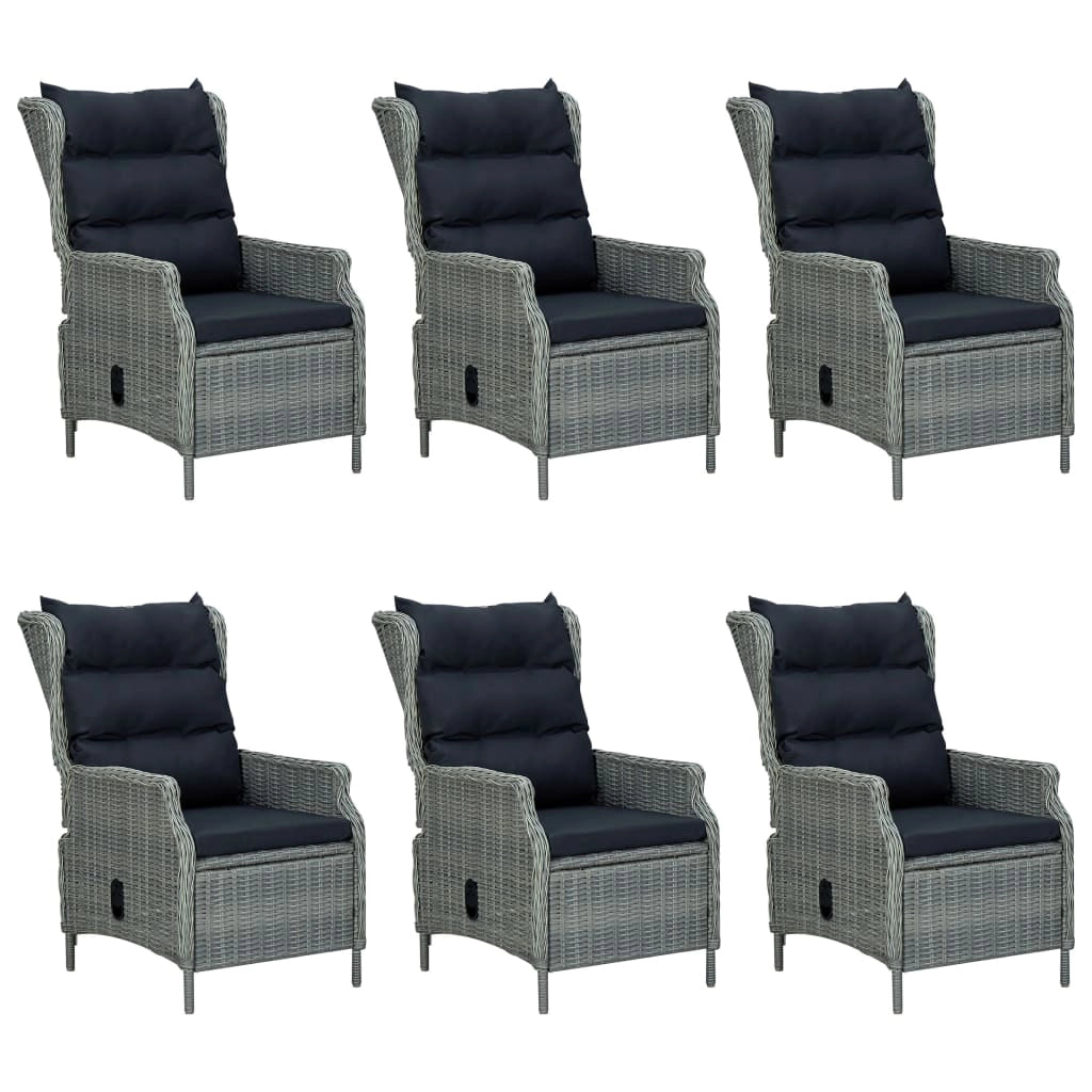Set da pranzo 7 pezzi con cuscini resina intrecciata grigio chiaro 02_0014635