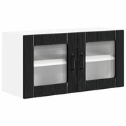 Pensile da cucina | Mobile in vetro da parete LUCCA Rovere Nero 80 x 31 x 40 cm