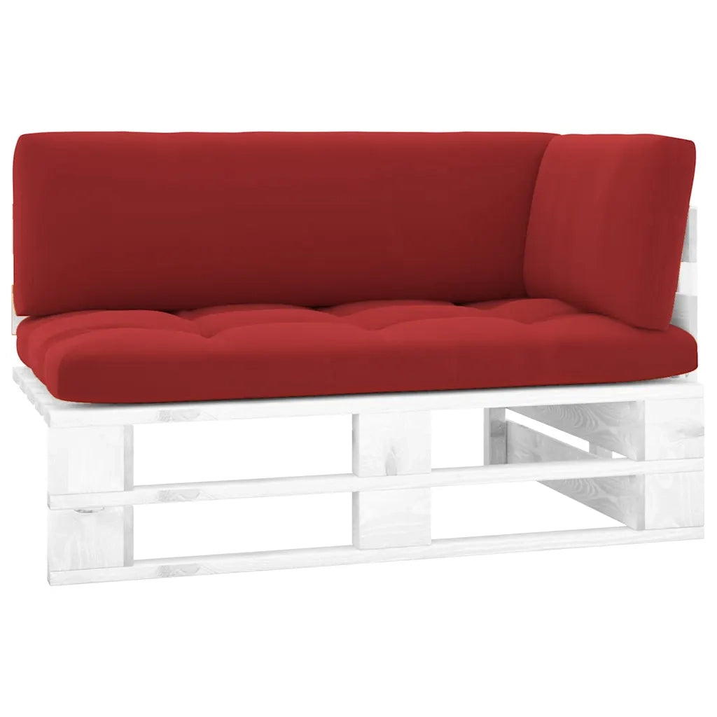 Divano Angolare da Giardino Pallet Legno Pino Impregnato Bianco 3066571