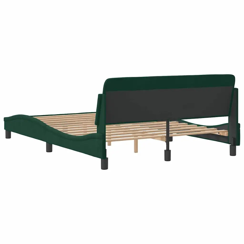 Giroletto senza Materasso Verde Scuro 140x190 cm in Velluto