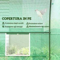 Serra da Giardino Telaio in Acciaio e 4 Finestre in PE 2.5x2x2m, Verde