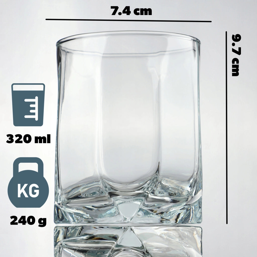 Set di 6 bicchieri KADAX da 320 ml per whisky, bevande e succhi di frutta.