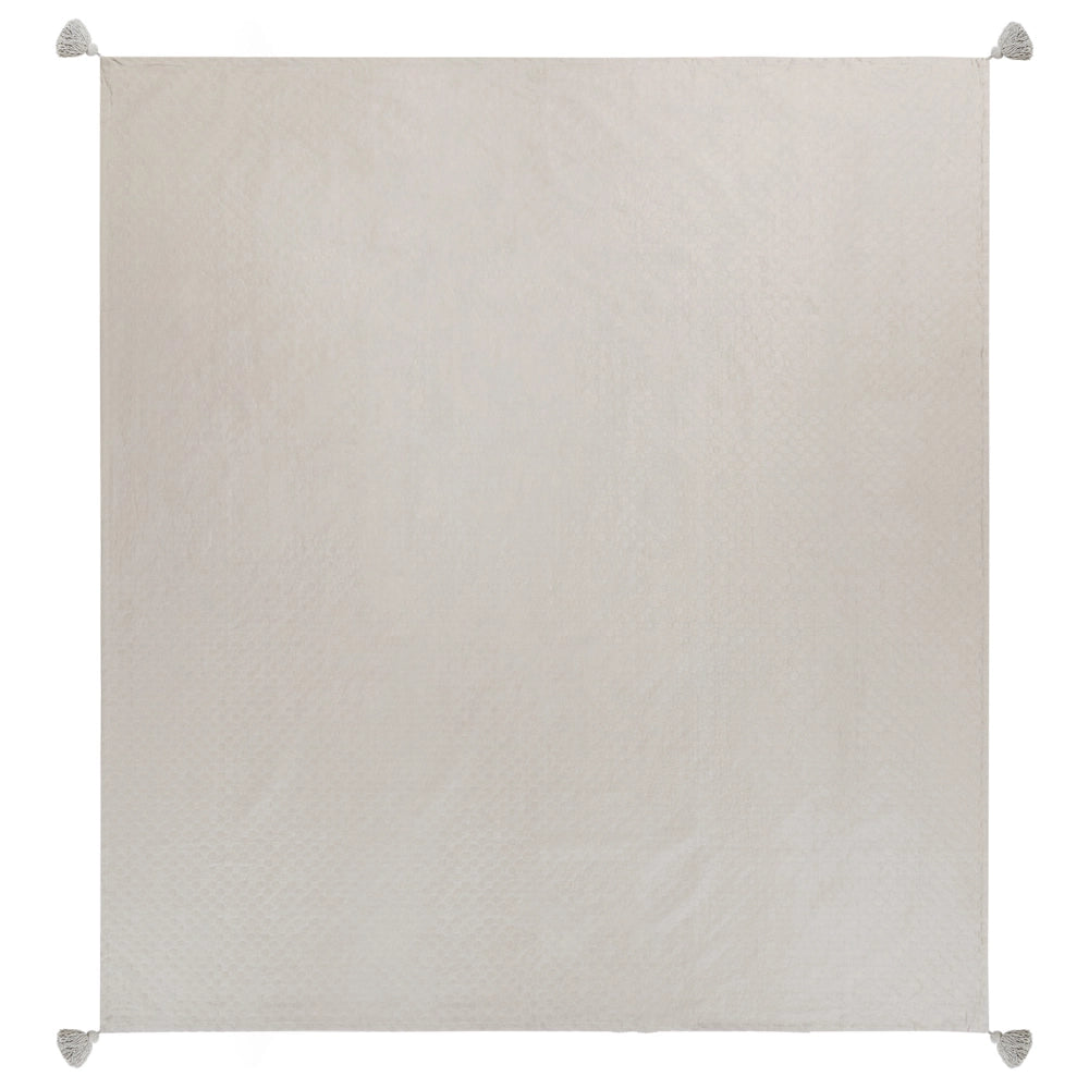 Copriletto in cotone tortora 200 x 220 cm con frange Decorativo Camera da letto