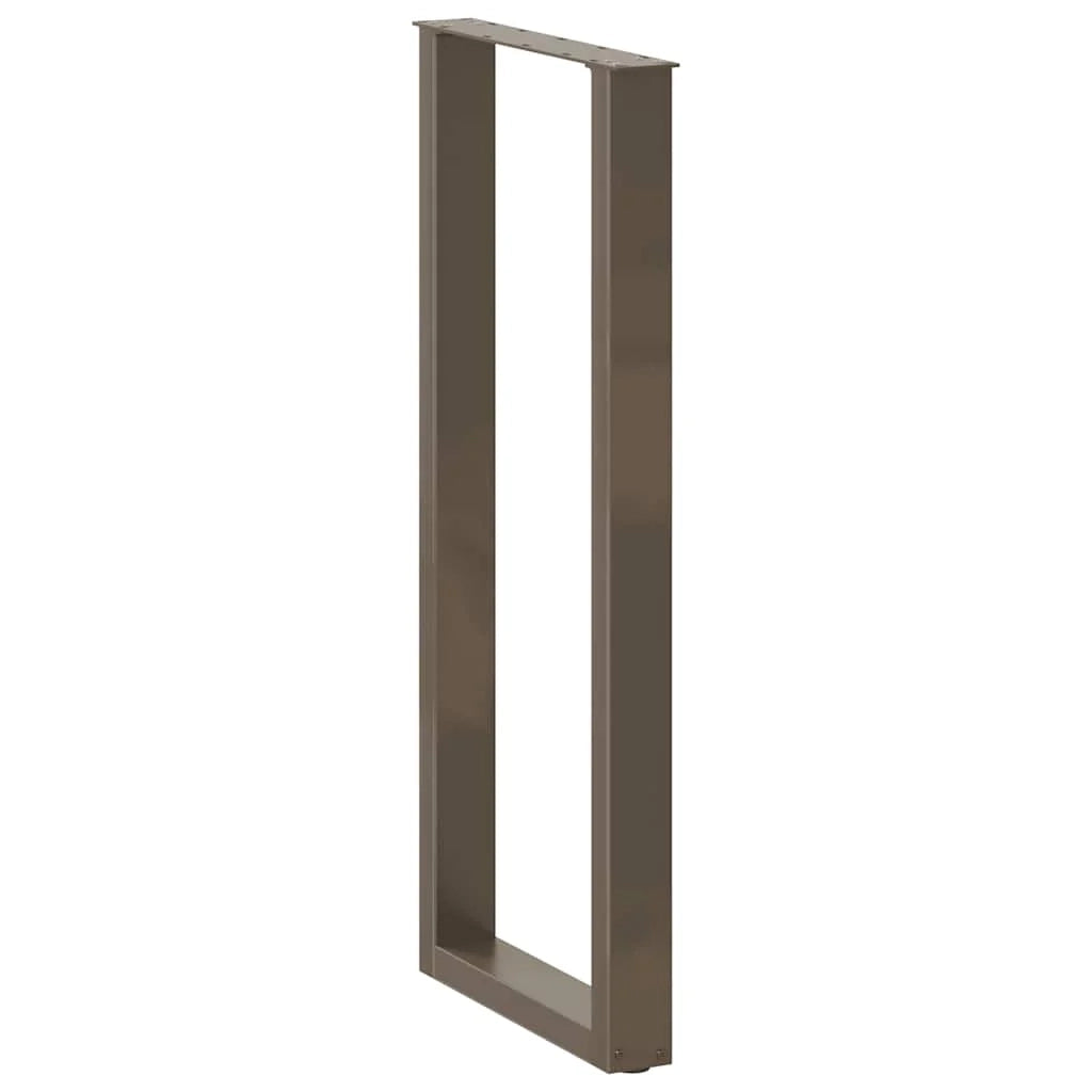 Set di 2 gambe regolabili per tavolo da bar a forma di U 40 x 110 cm design moderno acciaio naturale 02_0057483
