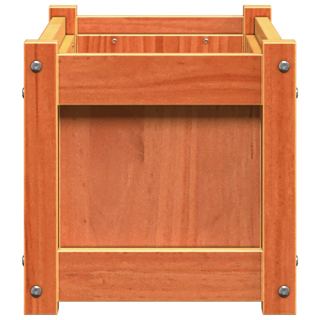Fioriere da Giardino 2pz Marrone Cera Legno Massello di Pino 837444