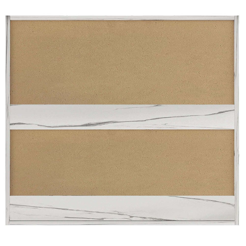 Pensile da Cucina Armadio Sospeso con Vetro da Parete Bianco Effetto Marmo