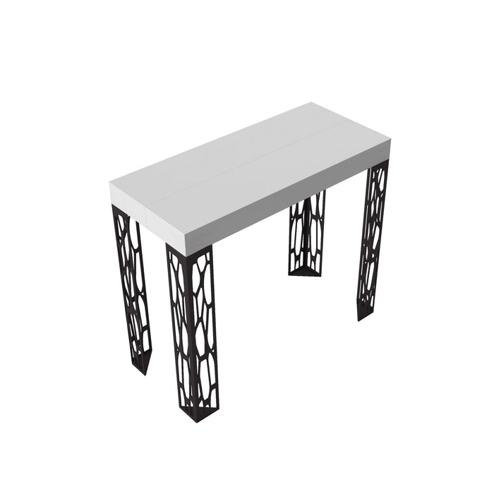 Consolle Allungabile 90-300x40x77 cm in Nobilitato Bianco
