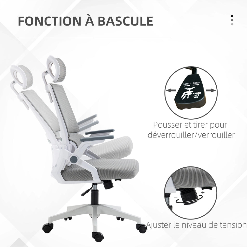 Sedia da ufficio ergonomica regolabile in tessuto ¨C zephmum ¨C Grigio