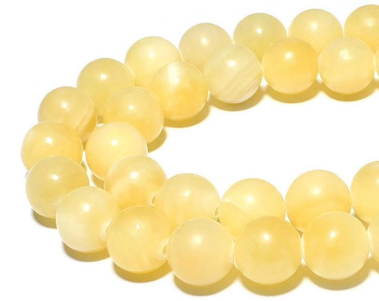 Kralen 12 mm 30 pezzi Marmo Giallo Giada Edelsteine con Foro Stekkal naturali Sferiche per la Creazione di Gioielli Bracciali Collane