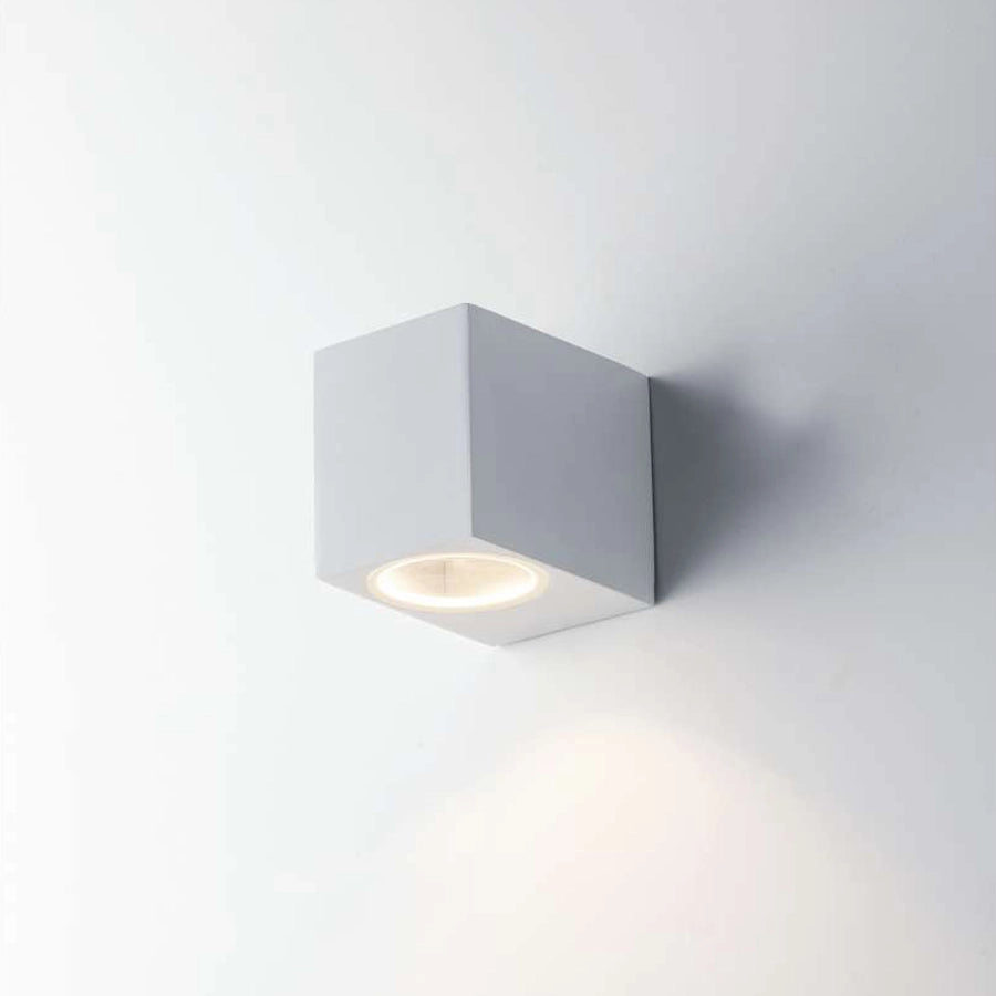 Applique quadrato  LED GU10 lampada nera parete muro esterni luce ingresso balcone terrazzo 230V IP44 / IP65 BIANCO
