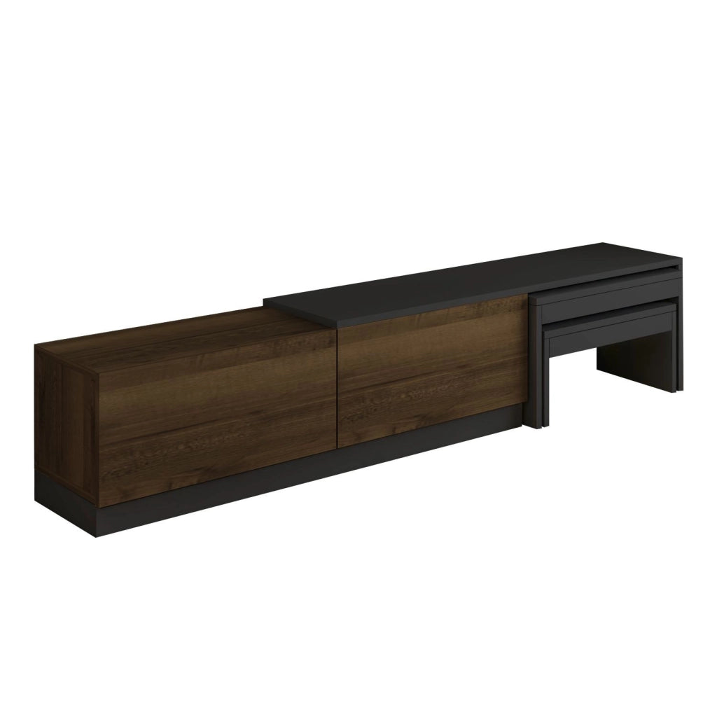 Porta TV in legno "Nest" - 180 x 30 x 36 cm - Marrone