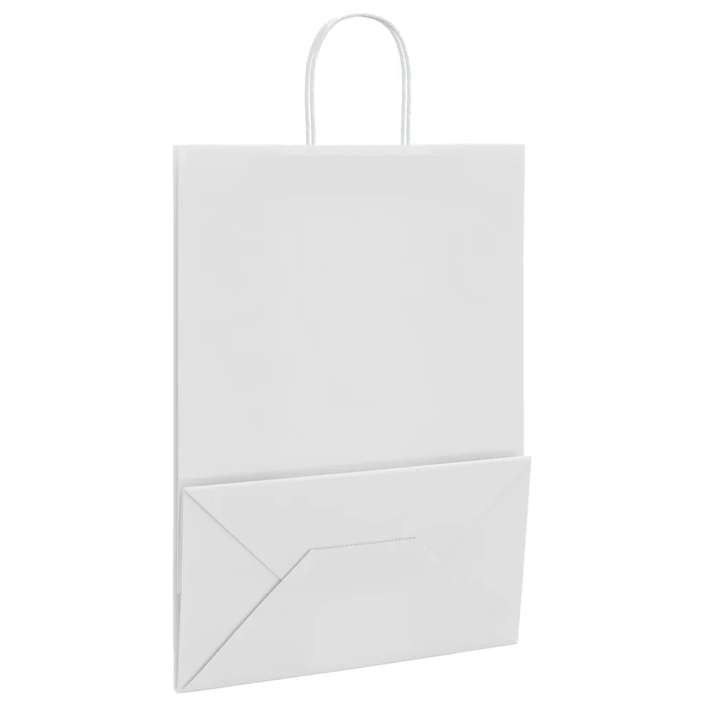 Sacchetti di Carta 250 pz con Manici Bianchi 32x17x44 cm