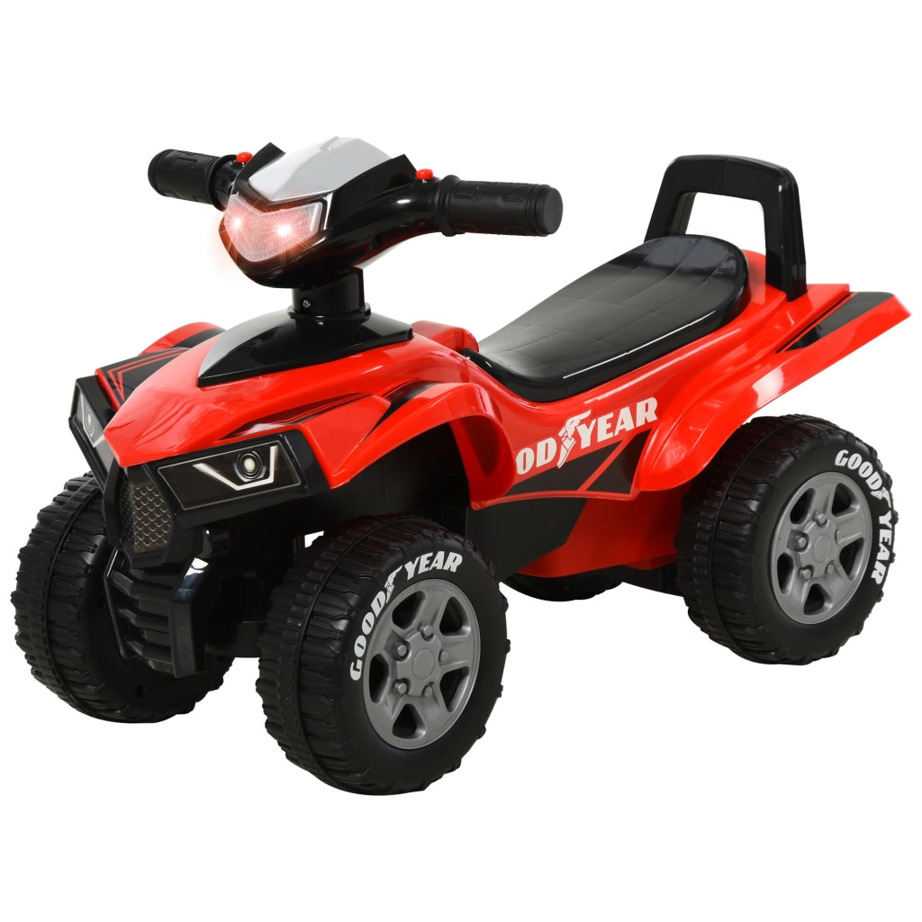 EasyComfort Quad Giocattolo per Bambini 18-36 Mesi con Licenza GOODYEAR con Luci e Suoni Realistici, Rosso e Nero, 60x31x42cm