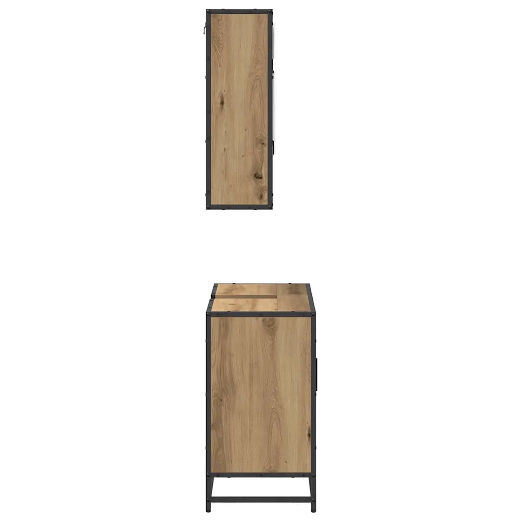 Set di mobili per il bagno con porta 2 pcs Rovere artigianale 3402555