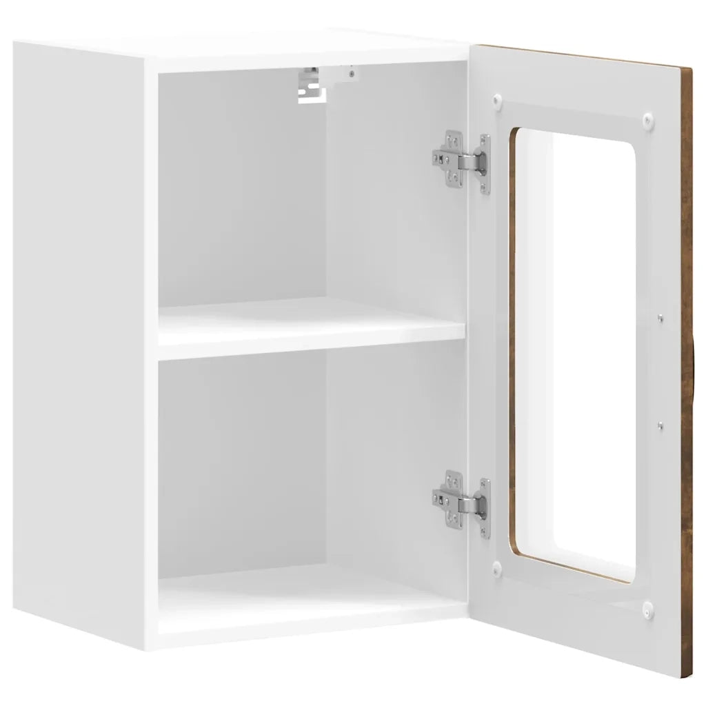 Pensile da Cucina | Mobile da Cucina con Porta in Vetro Kalmar Rovere Fumo