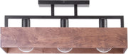 Plafoniera Dakota loft legno scuro 3 luci E27 Sigma