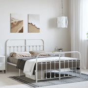 Giroletto con Testiera e Pediera Metallo Bianco 135x190 cm 352644