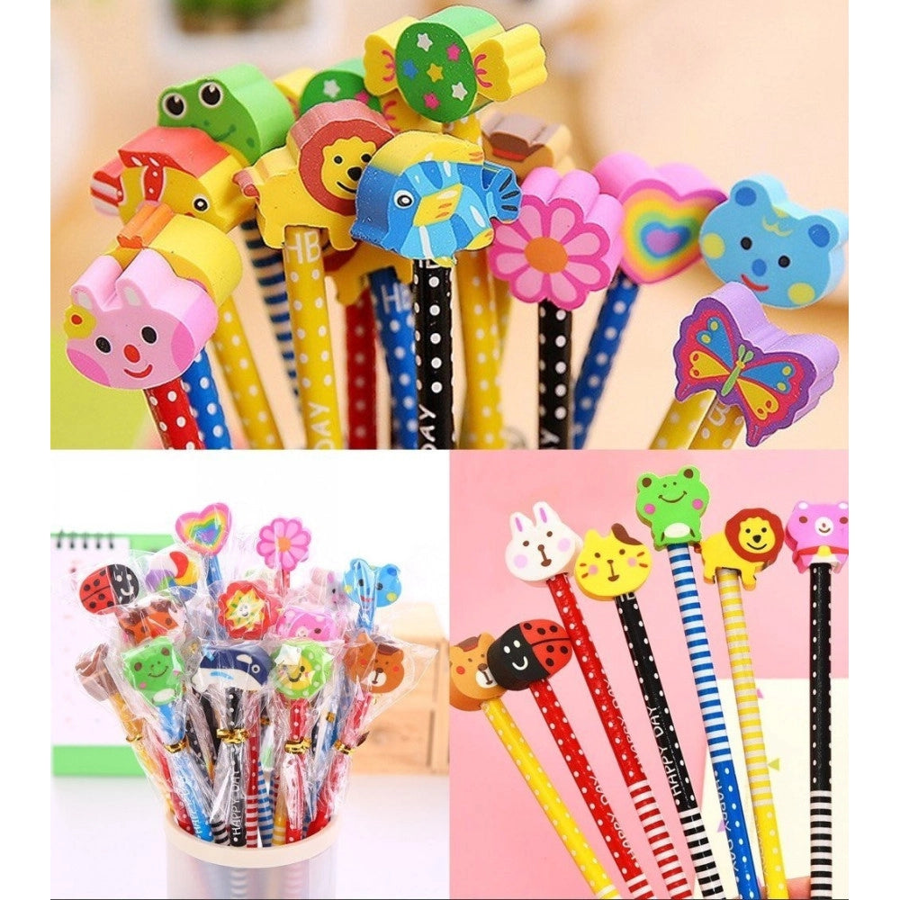 Trade Shop - 12 X Bomboniera Regalino Per Festa Bambini Compleanno Matita In Legno Con Gomma -