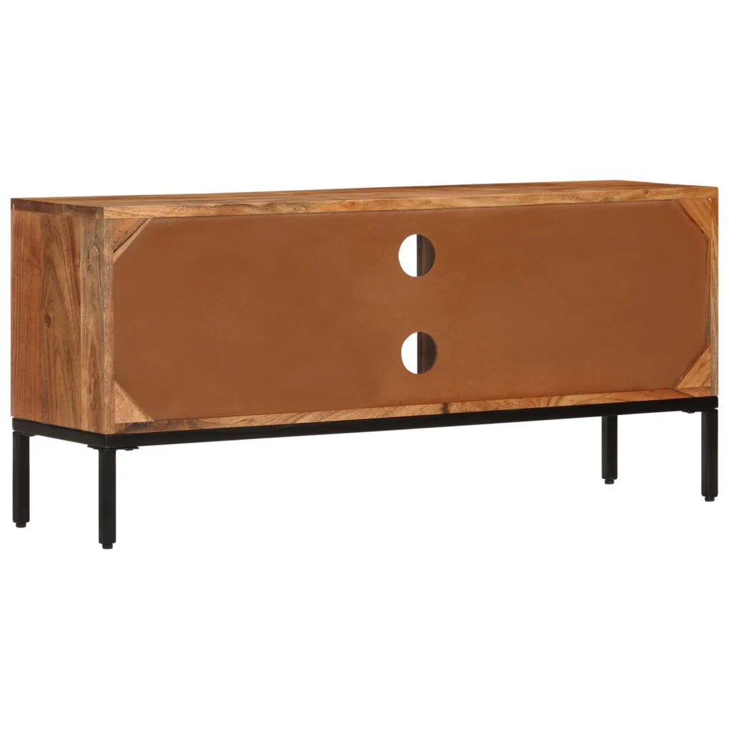 Mobile TV Marrone Miele e Grigio 110x30x50cm in Legno di Acacia cod mxl 24160