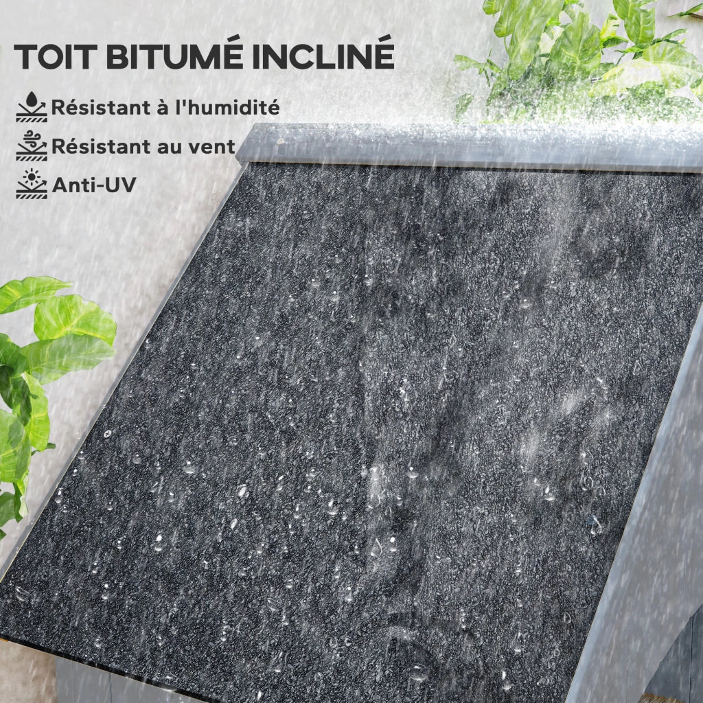 Armadio da Giardino Legno ¨C zephmum ¨C Grigio 77.5x54.2x179.5 cm