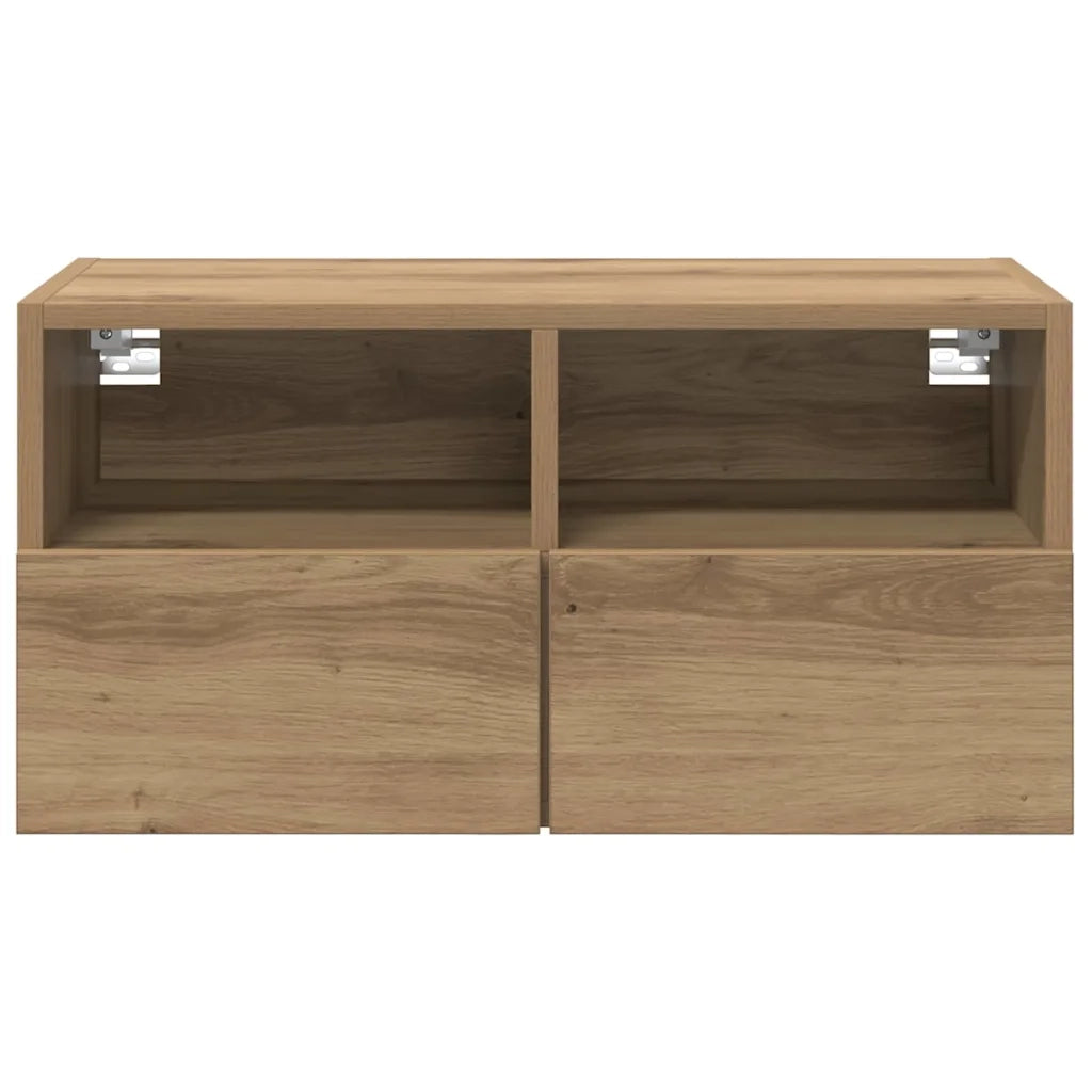 Mobiletti TV da Parete 2 pz-Set di 2 Credenza per TV sospesa Rovere artigianale 60 x 30 x 30 cm