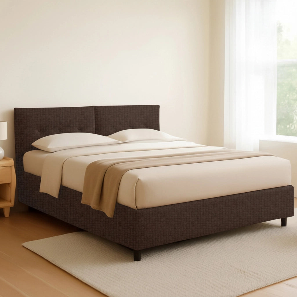 Derby, Letto Matrimoniale Sfoderabile Made in Italy, Marrone
