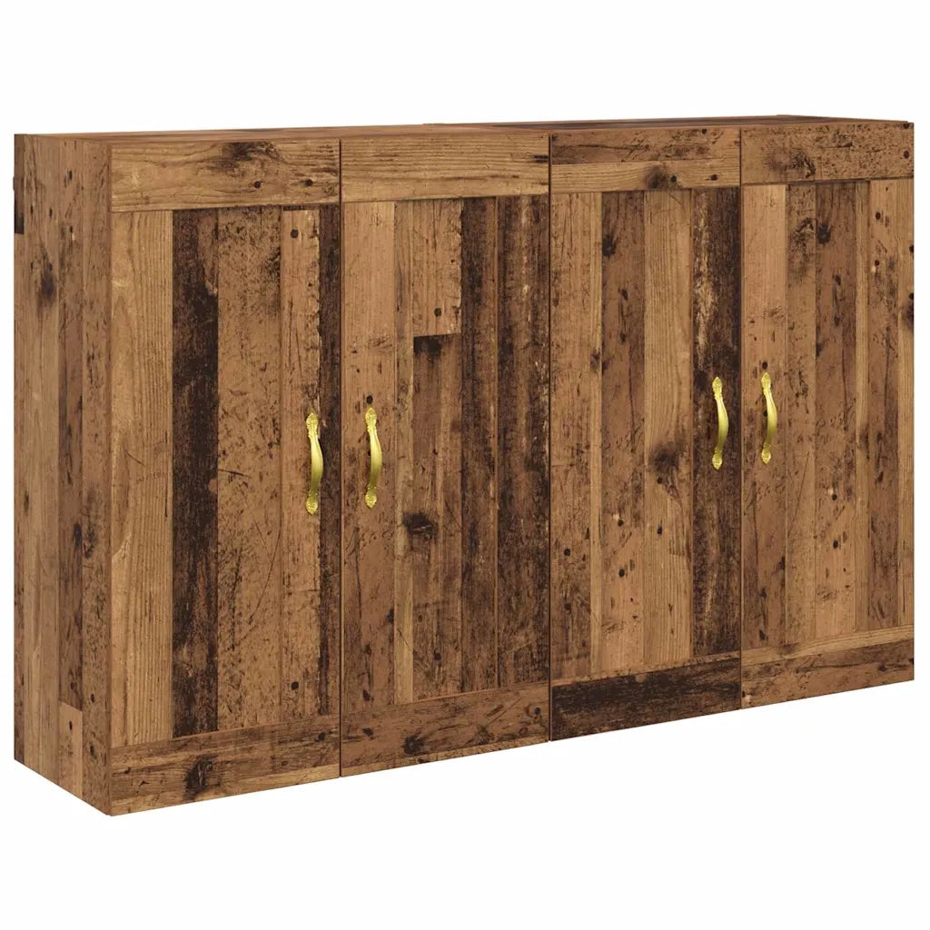 Mobile a muro 2 pcs Legno vecchio 69,5 x 34 x 90 cm 3402689