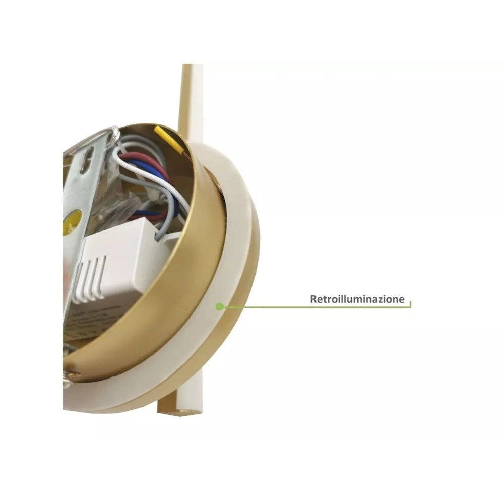Trade Shop - Applique Da Parete Led 13 Watt Lineare Orientabile Oro Lampada Luce Fredda 50391 -