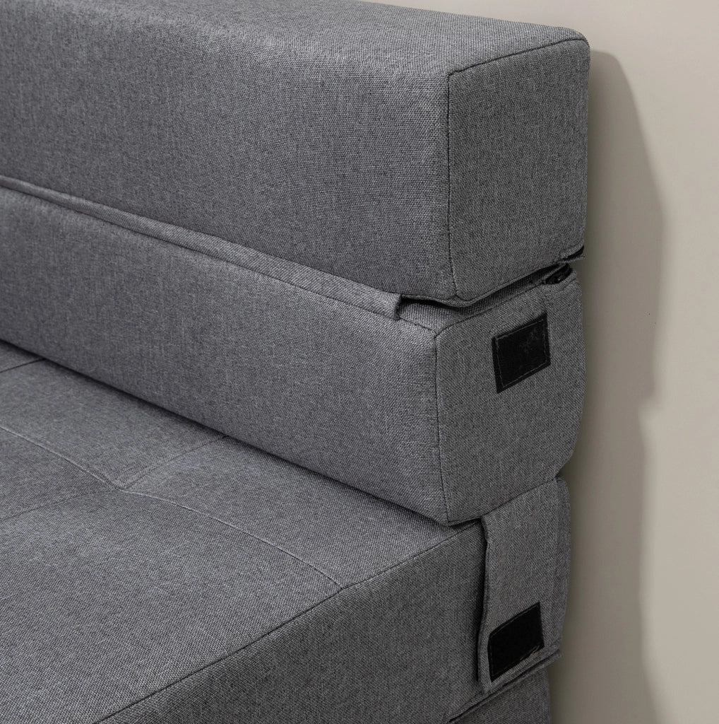 Poltrona letto pieghevole 2 in 1 grigio scuro