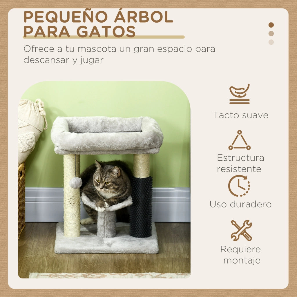 Tiragraffi per Gatti con Cuccia e Palo in Sisal ¨C Xylo ¨C Grigio 40x40x48 cm
