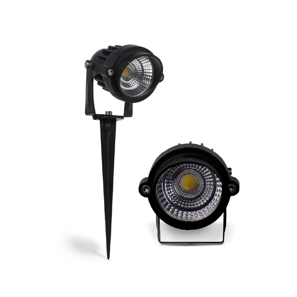 Faretto Segnapasso led 5w cob led da giardino con picchetto e luce verde
