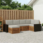 Set di divani da esterno 6 pz Naturale e Grigio Chiaro 3384572