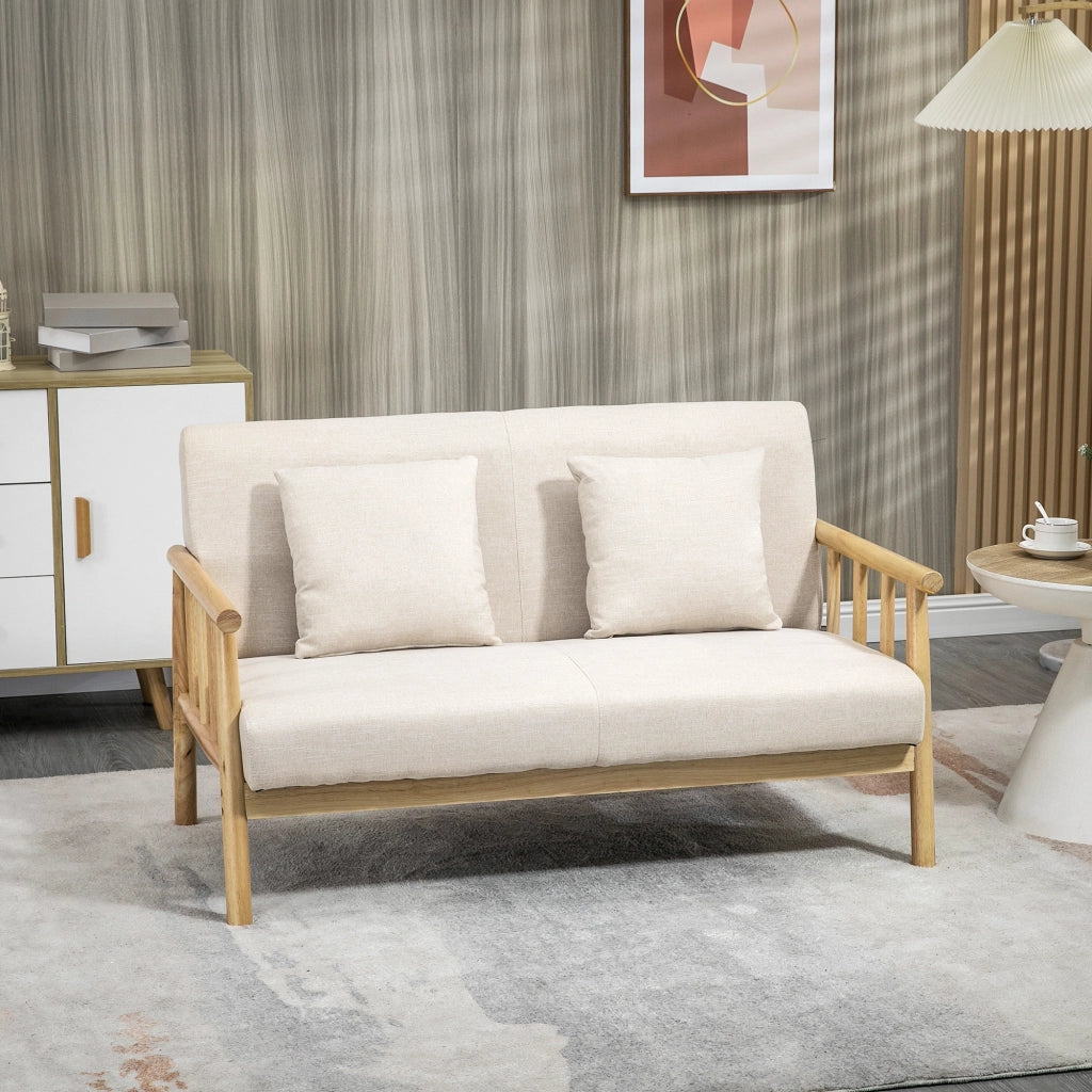 Divano 2 posti in tessuto ¨C zephmum ¨C beige 123x69x74 cm