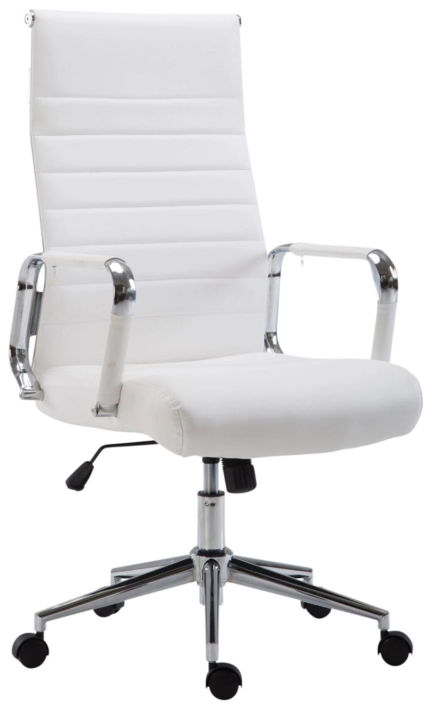 Sedia ufficio Kolumbus in similpelle bianco