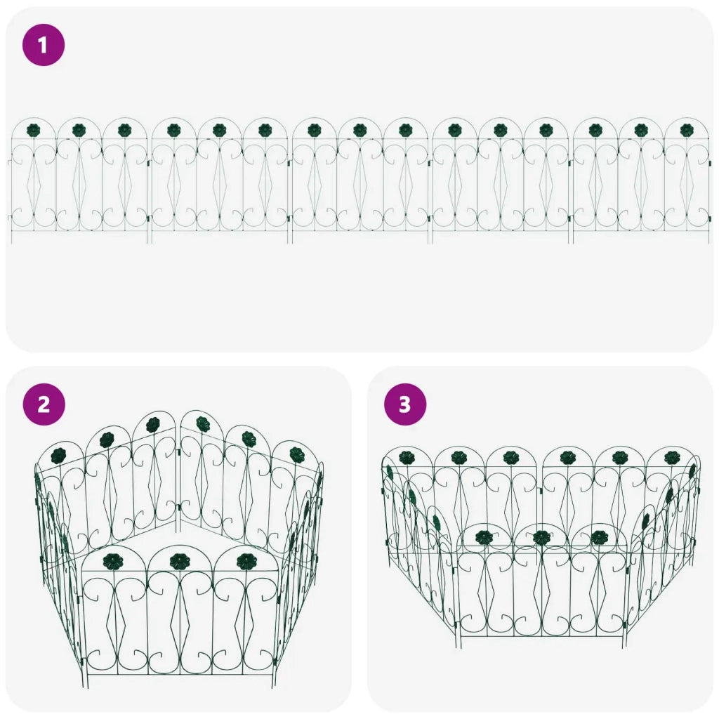 Recinzione per Giardino 5 pz Verde Acciaio CFW5376103