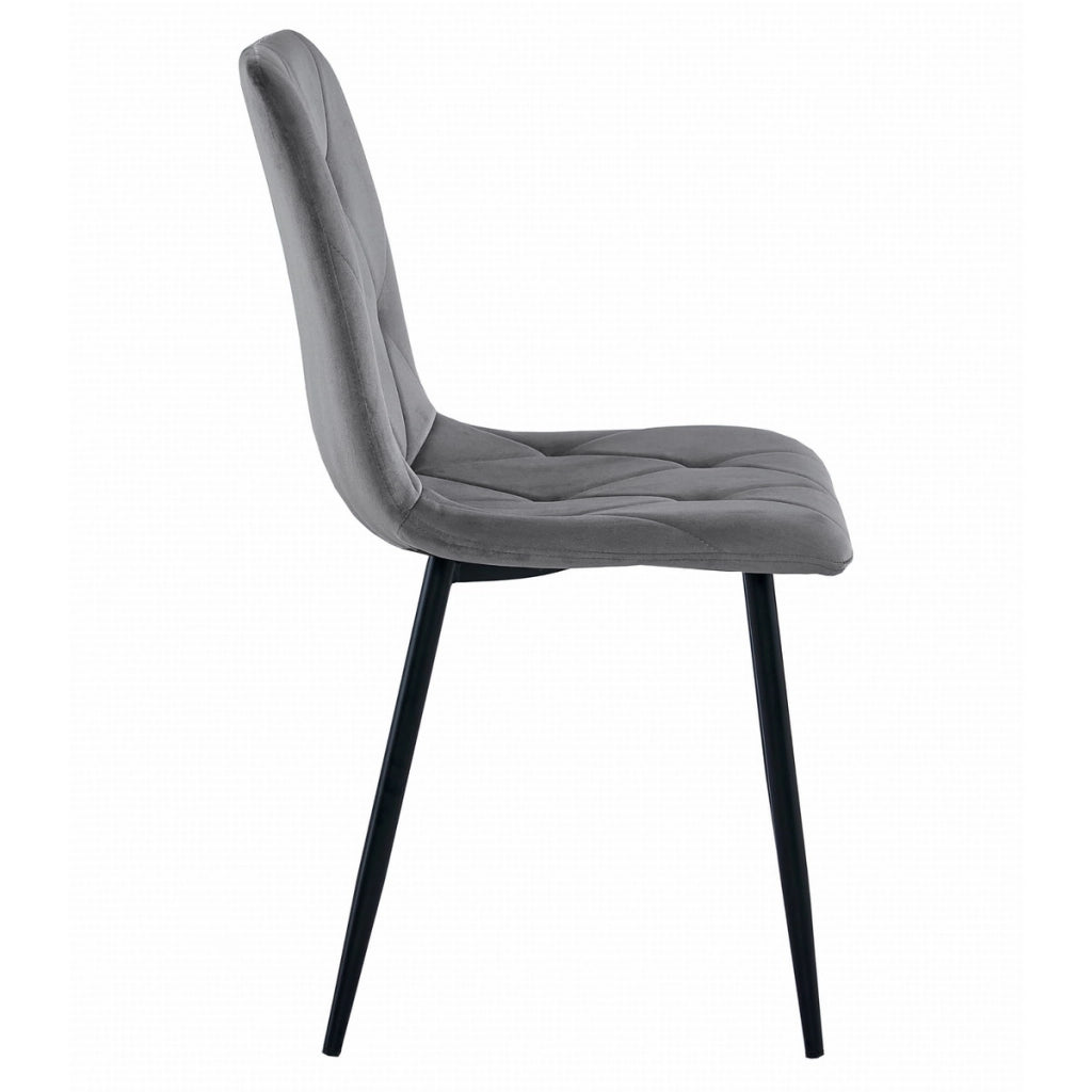 Set Sala da Pranzo Libra con Tavolo Craft e 4 Sedie in Velluto Grigio