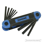 Kit Chiavi 5/64"-1/4" tascabile in acciaio 9 pz imperiali esagonali stella Expert