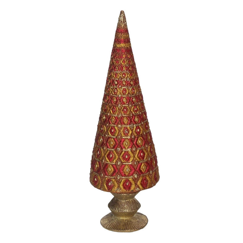 Albero resina rombi rosso cm ø10h33