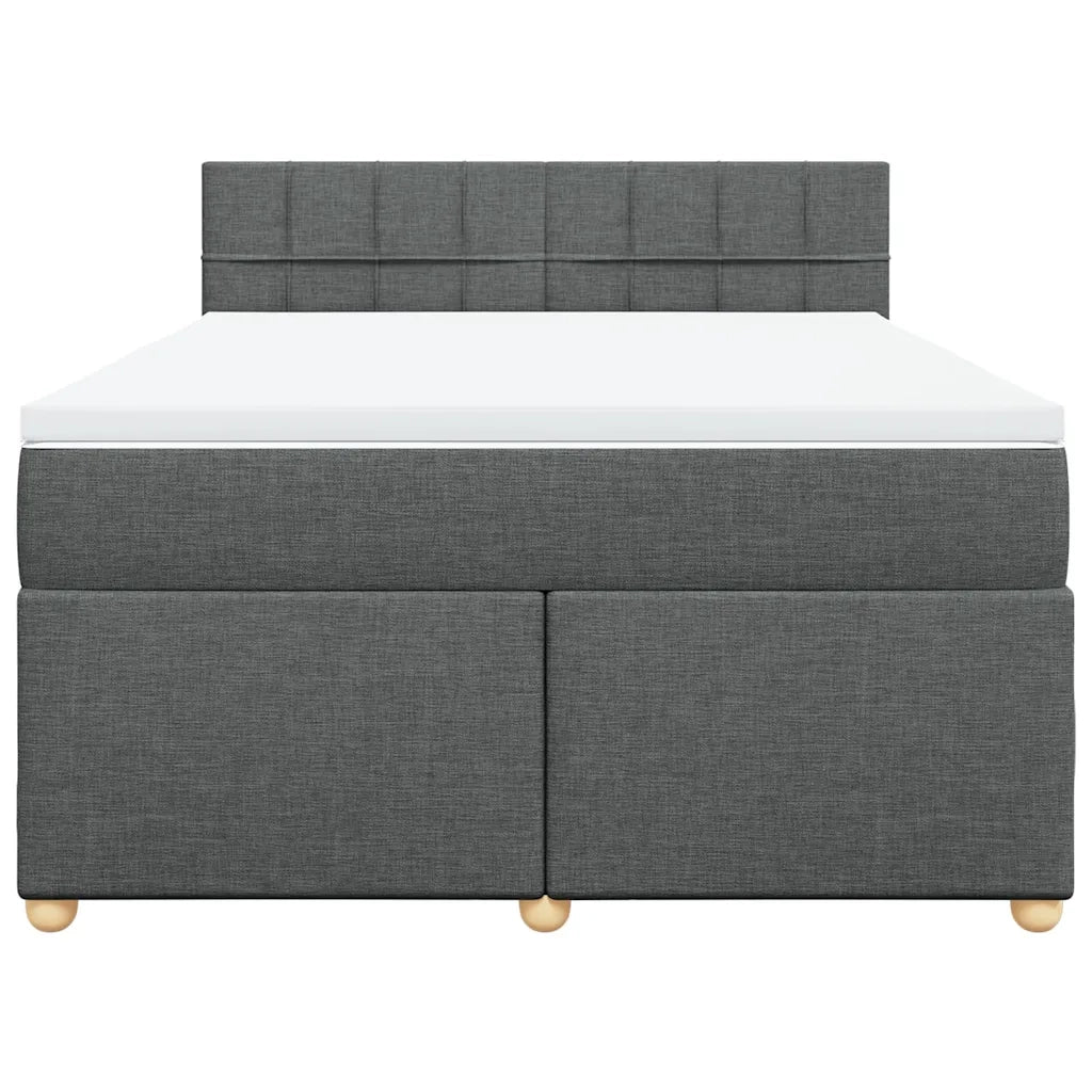 Giroletto a Molle con Materasso Grigio Scuro 140x190 cm Tessuto