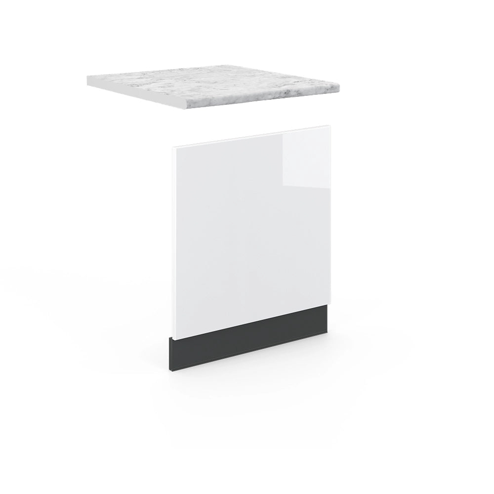 Pannello frontale Fame-Line Bianco lucido/Antracite 60 cm, PL Marmo Vicco