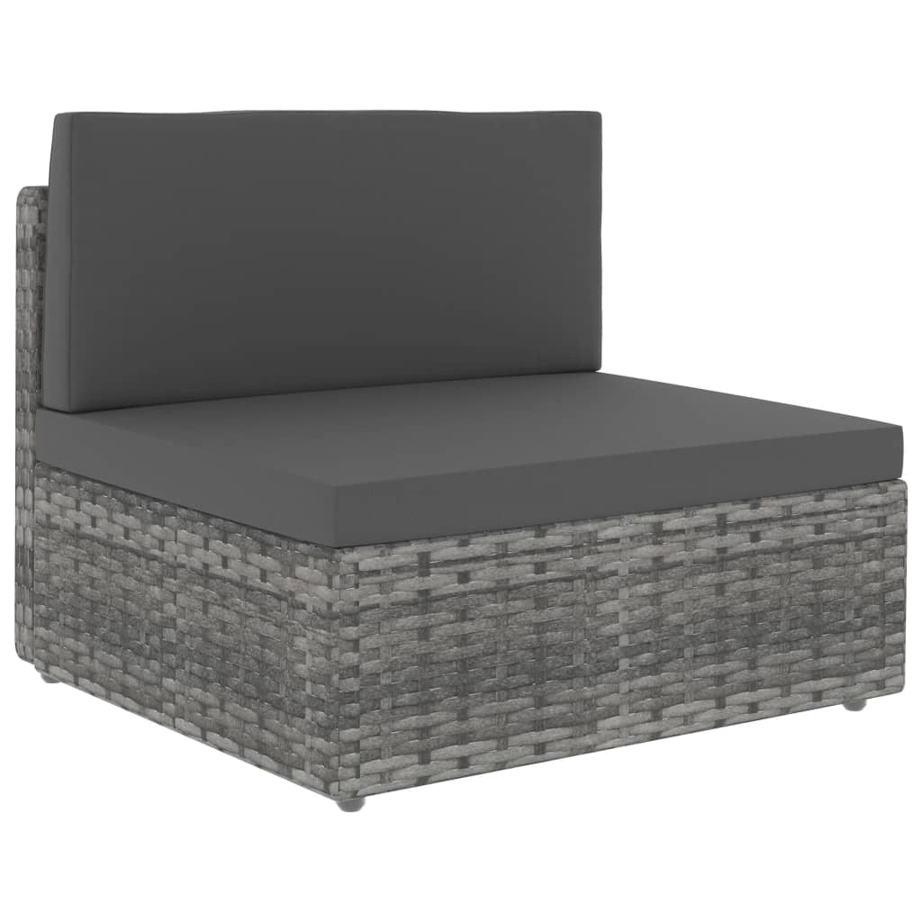 Set di mobili da giardino mobili da esterno set da 7 pezzi resina intrecciata grigia 02_0017454