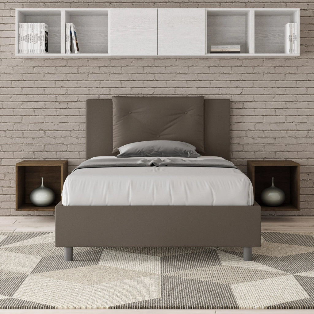 Letto 1 Piazza e Mezzo 120x210 cm Senza Rete Appia Cappuccino