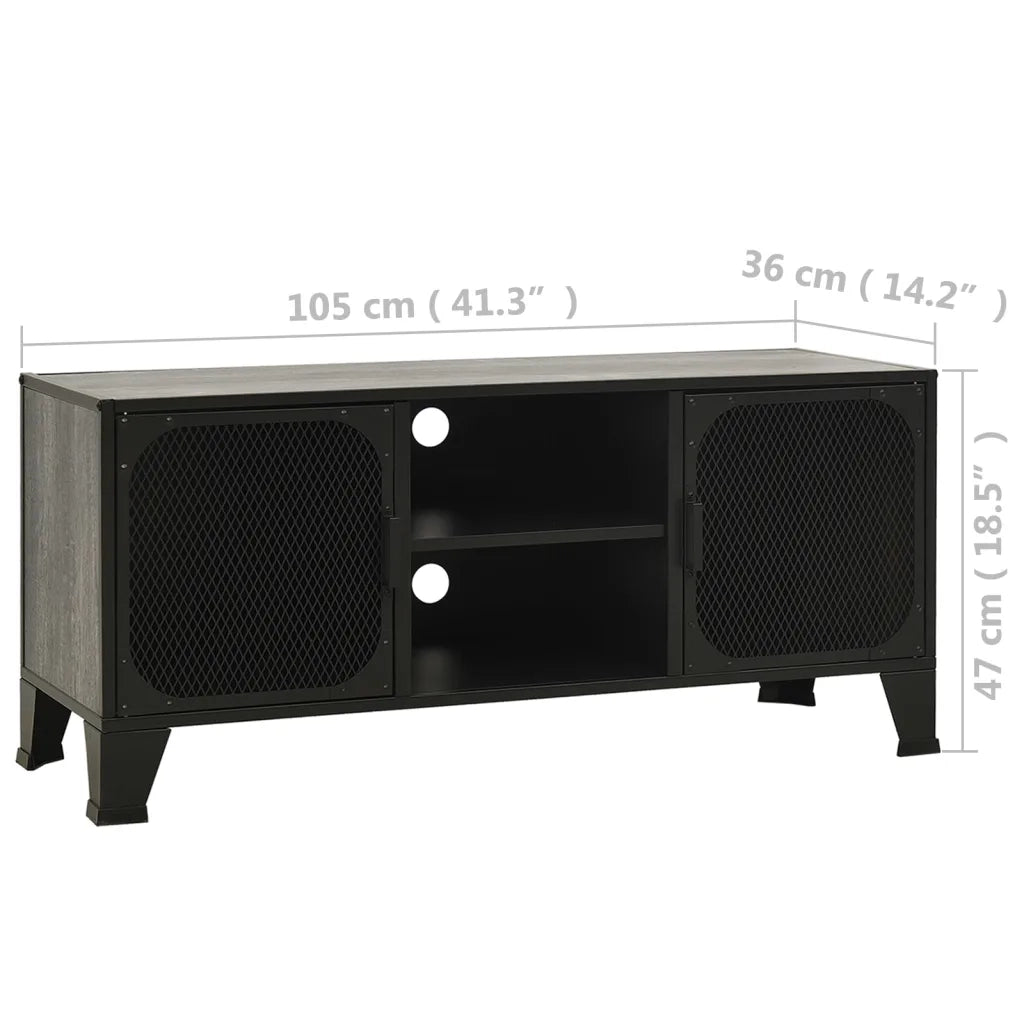 Mobile Porta TV Grigio 105x36x47 cm in Metallo e MDF cod mxl 7206