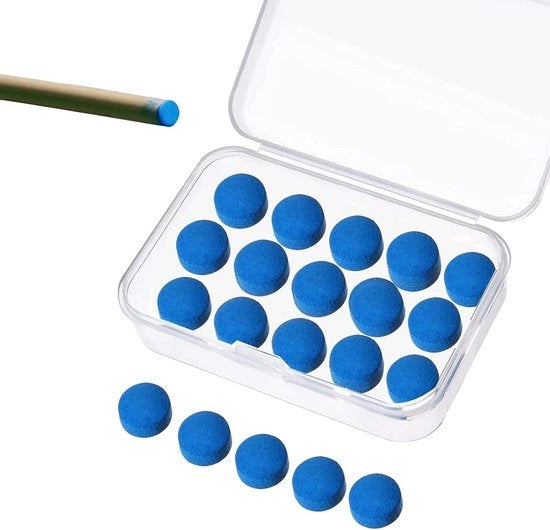 Punti per Cues 10mm - Punti per Cues da Piscina - Blu Pelle - Sostituzione e Laccio - Asta da Piscina per Biliardo - Punti per Cues per Biliardo e Snooker
