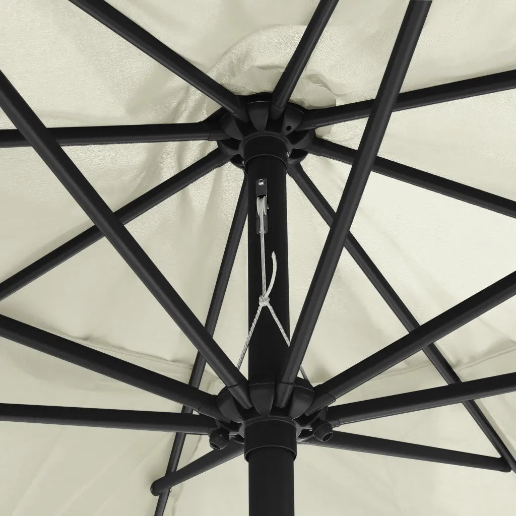 Ombrellone da Giardino-Ombrello da Balcone con Palo in Metallo 390 cm Bianco Sabbia