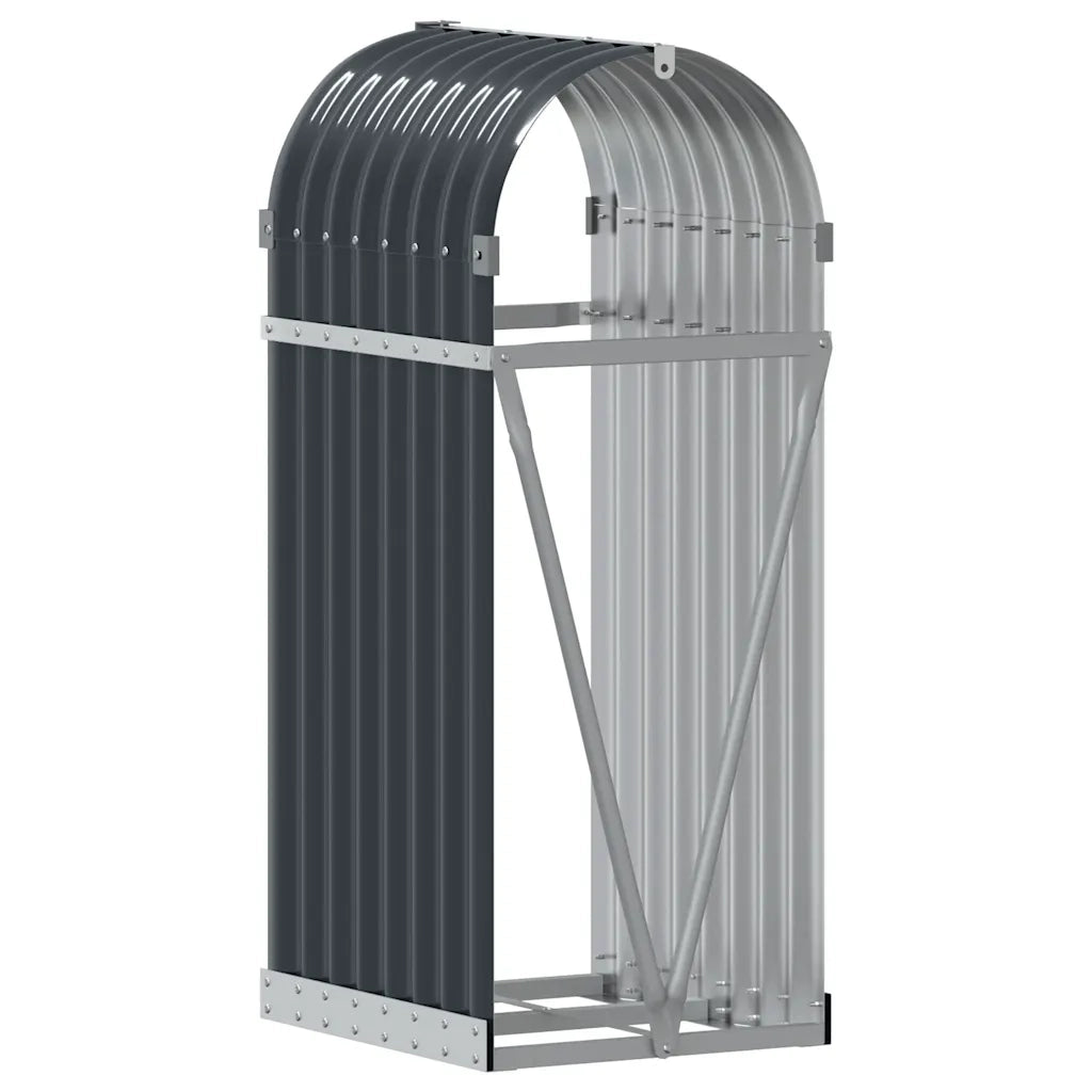 Portalegna Antracite 40x45x100 cm Acciaio Zincato 364557