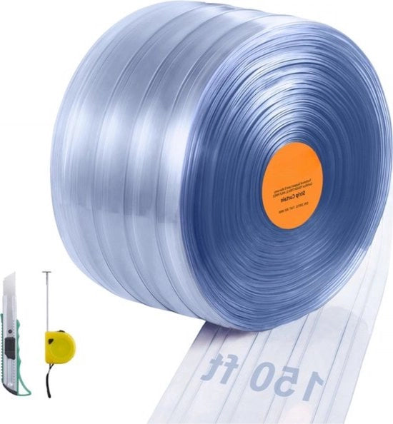 Tendal di PVC 20x4572cm - Incluso Taglierino - Translucido e Flessibile