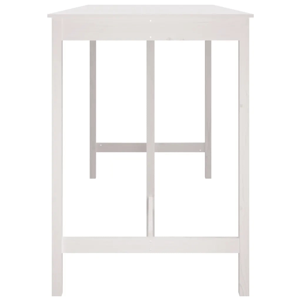 Tavolo da Bar Bianco 180x80x110 cm in Legno Massello di Pino 822163